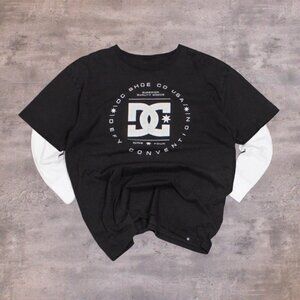 Vintage VTG Y2K 2000's 00's DC Shoes Black Faded Skater T-Shirt